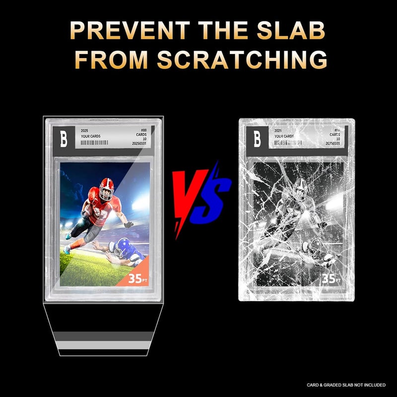 Comnge 300 ct Slab Sleeves for Graded Cards - Acid-Free Plastic Protector Sleeves, Perfect Fit for BGS Beckett Slab & Trading Card Slabs, Archival Quality Clear Protection from Scratches and Dust - Image 5